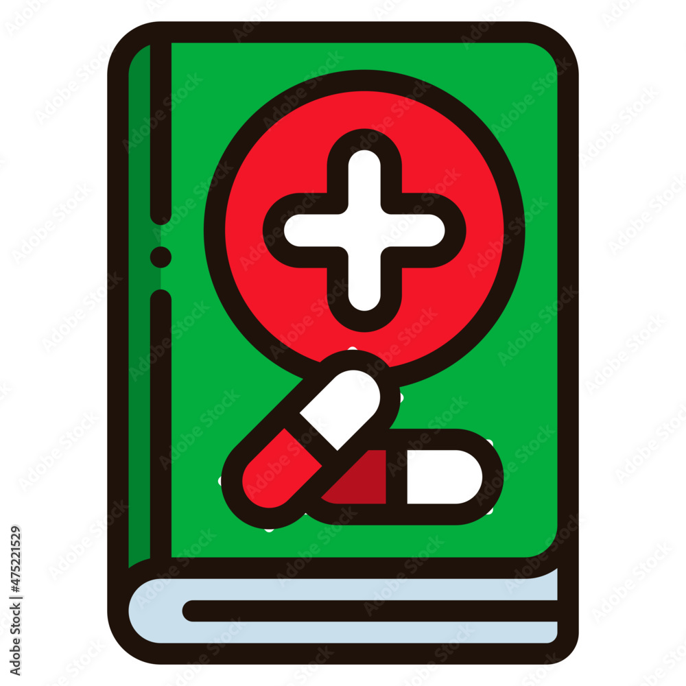 Fototapeta premium pharmacy book blue line icon