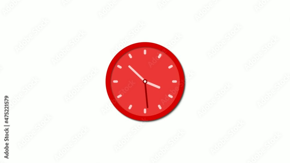 red clock animation isolated wb