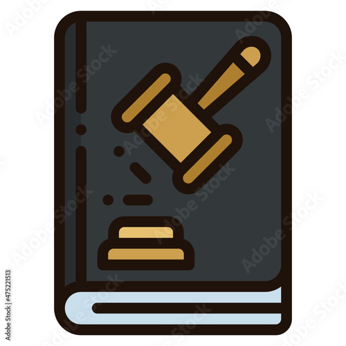 law book blue line icon