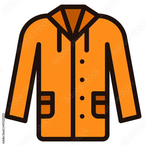 raincoat blue line icon