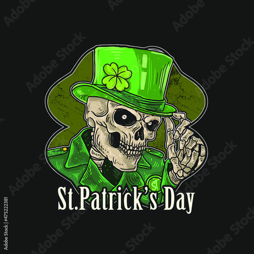 Skeleton Saint Patricks Day
