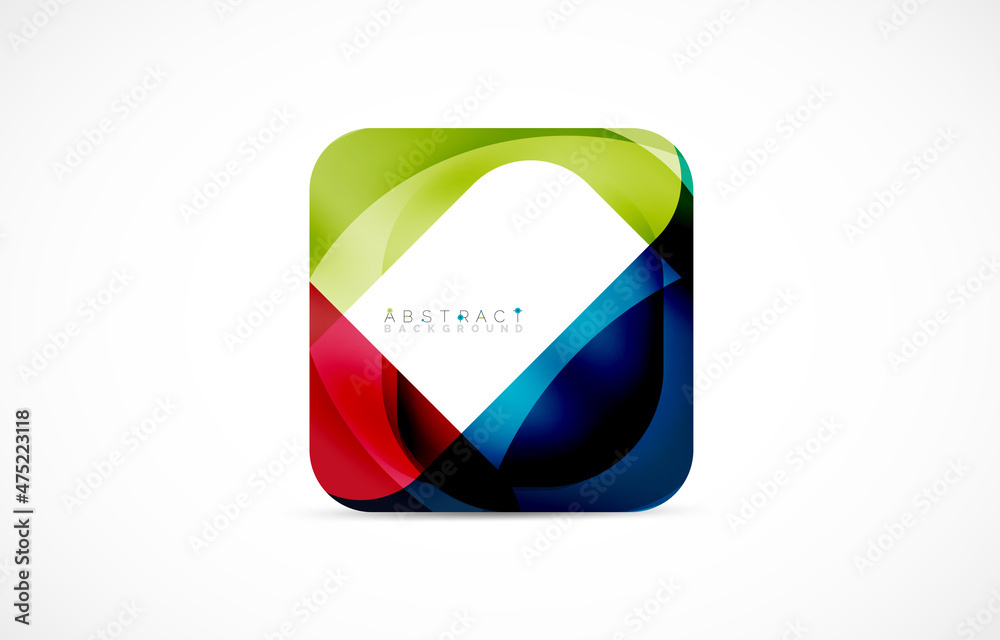 Minimal background. Abstract square shape with round corners created with wavy forms. Vector Illustration For Wallpaper, Banner, Background, Landing Page Minimal background. Abstract square shape with round corners created with wavy forms. Vector Illustration For Wallpaper, Banner, Background, Landing Page