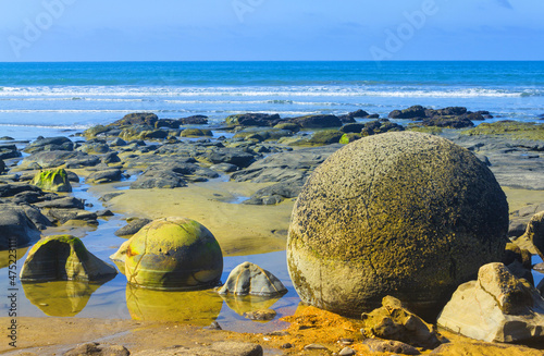 Beach Scenery with Spherical Stones Moeraki Boulders, Moeraki New Zealand Fototapet
