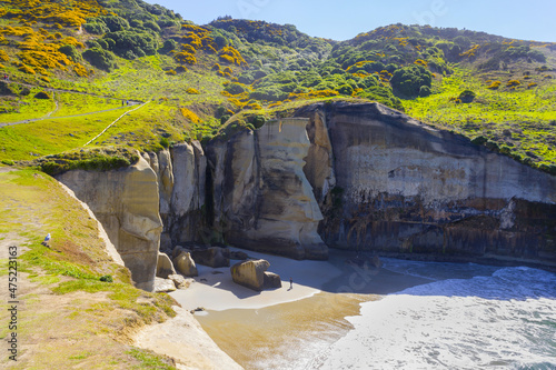 Obraz na płótnie Panoramic View of Tunnel Beach Dunedin, New Zealand, South Island w salonie