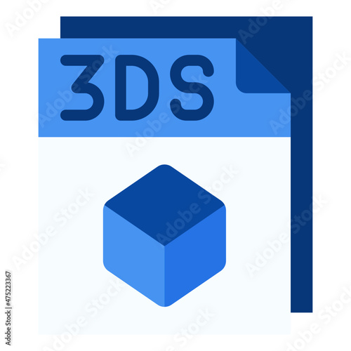 3ds file flat icon
