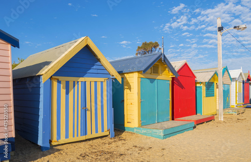 Colorful Beach House at Brighton Beach in Melbourne Australia © Rangkong