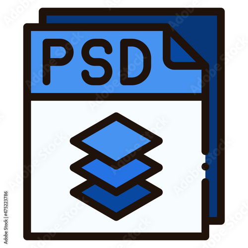 psd file filled outline icon