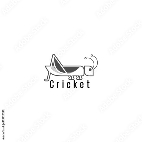 vector illustration of a cricket icon. cricket logo. insect logos.