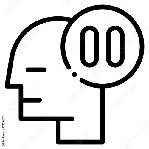 expressionless line icon