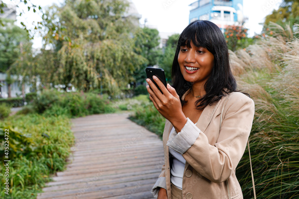 Asian woman using a smart phone