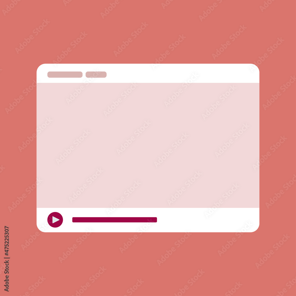 Internet Video Screen Mockup. Broadcasting Symbol. Vector Illustration Template. Internet Video Screen Mockup. Broadcasting Symbol. Vector Illustration Template.