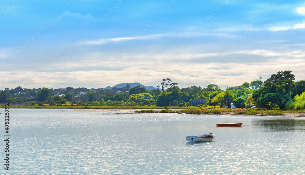 Panoramic View of Lansdowne Reserve on Shoal Bay, Bayswater, Auckland New Zealand