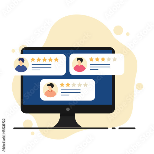Rating concept, technology, customer feedback, voting, comment back.