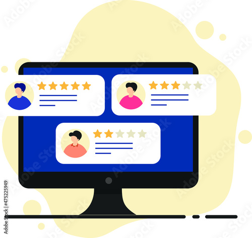 Rating concept, technology, customer feedback, voting, comment back.