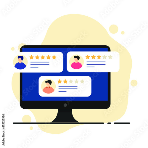 Rating concept, technology, customer feedback, voting, comment back.