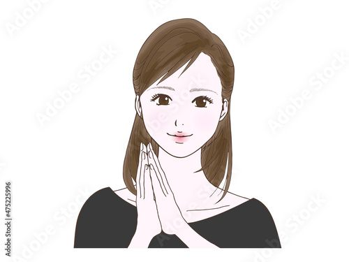 セミロングの女性_お願い①