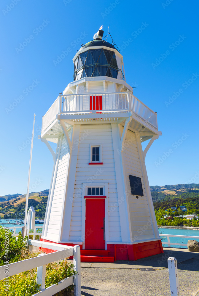 Wooden Akaroa Lighthouse, Akaroa South Island, New Zealand