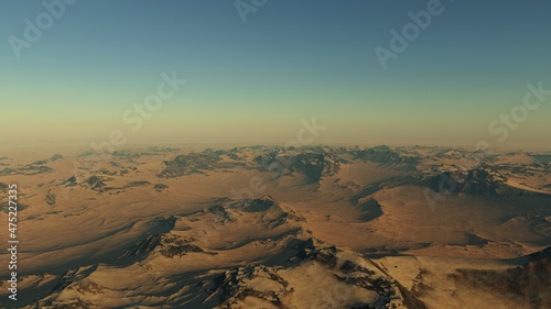 Wallpaper Mural realistic surface of an alien planet, view from the surface of an exo-planet, canyons on an alien planet, stone planet, desert planet 3d render Torontodigital.ca