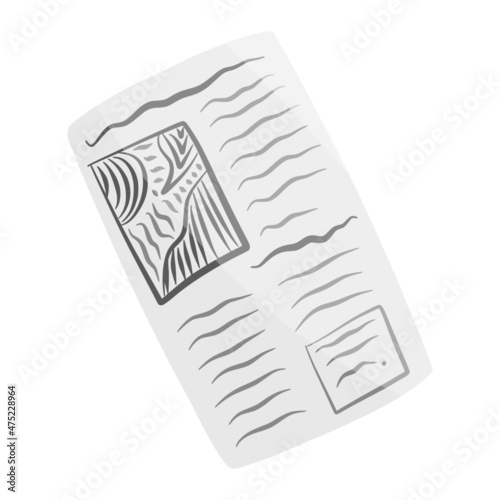 newspaper for communication color illustration