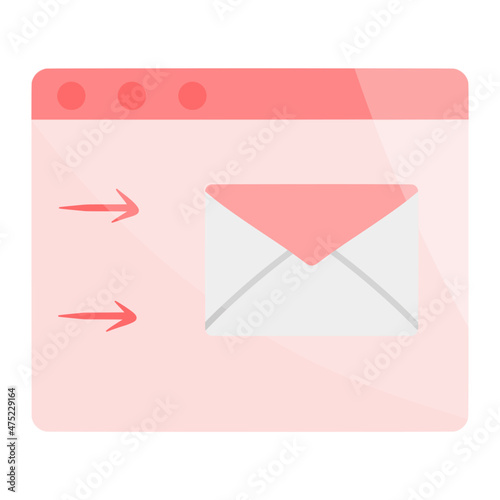 web mail for communication color illustration