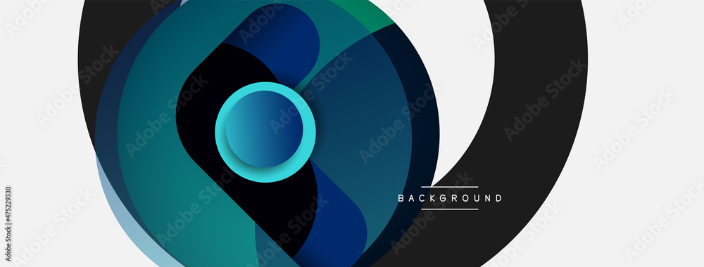 Circle and round shapes abstract background. Vector illustration for wallpaper banner background or landing page Circle and round shapes abstract background. Vector illustration for wallpaper banner background or landing page
