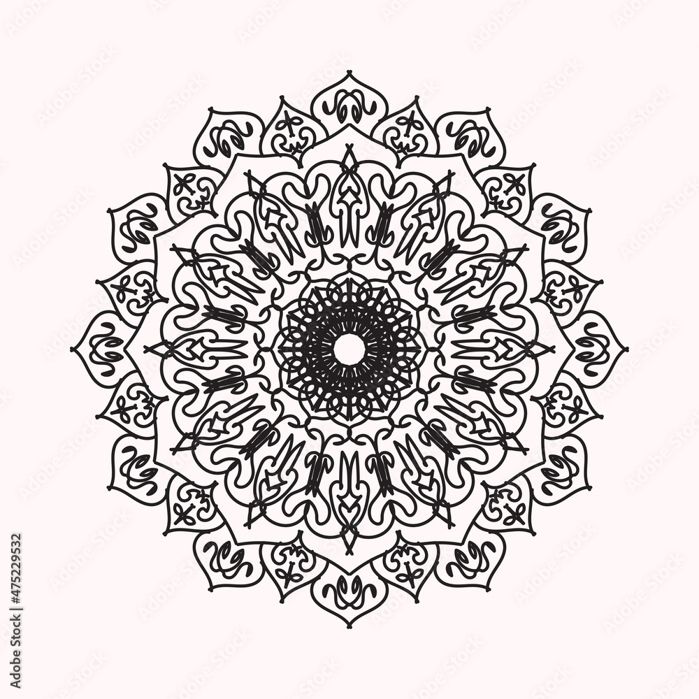 Vector round abstract circle. Mandala style.