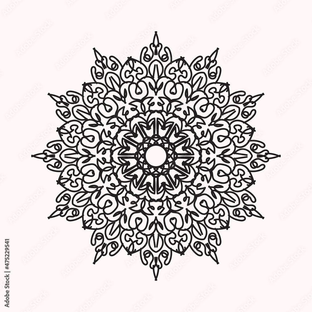 Vector round abstract circle. Mandala style.