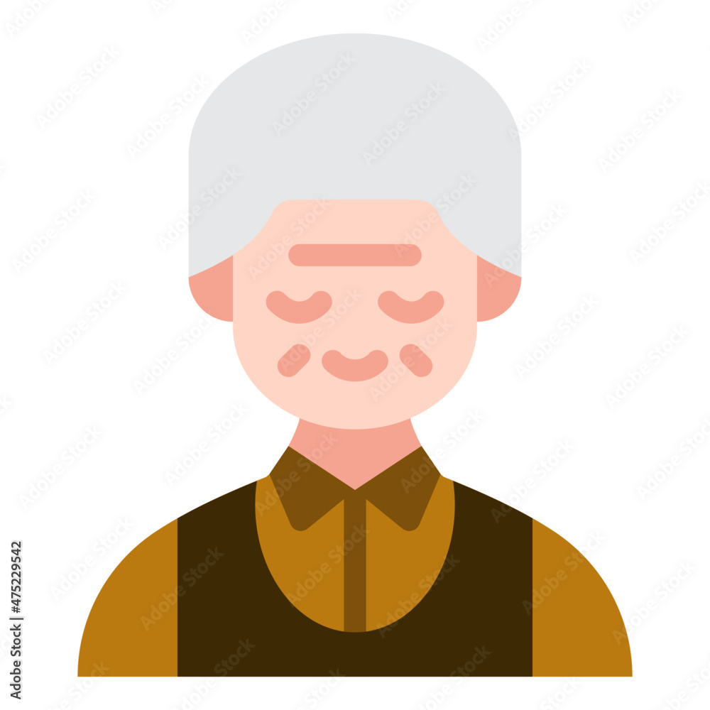 elderly flat icon