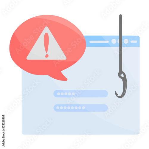 phishing for cybercrime color illustration
