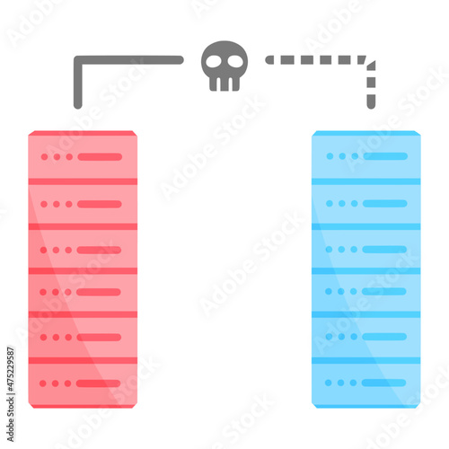 server virus for cybercrime color illustration