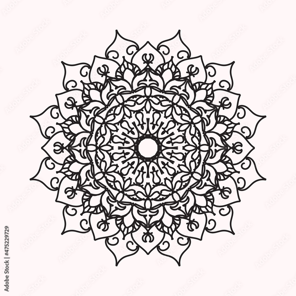 Vector round abstract circle. Mandala style.