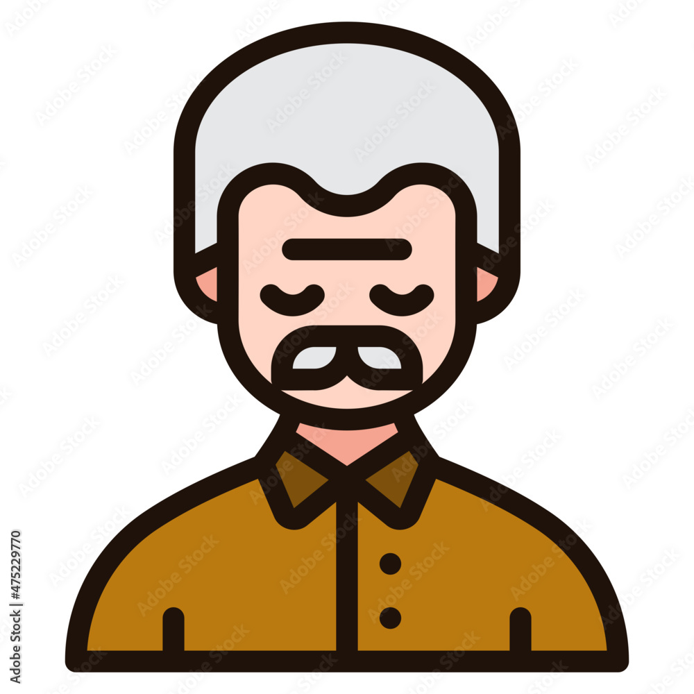 old man filled outline icon