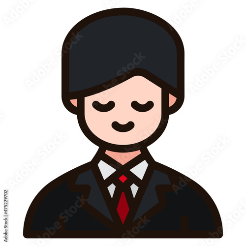 business man filled outline icon