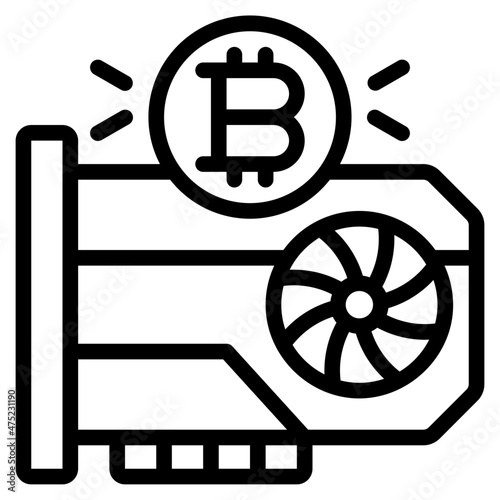 graphic card line icon