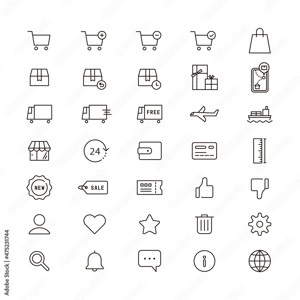 Ecサイトのベクターアイコンセット Stock Vector Adobe Stock