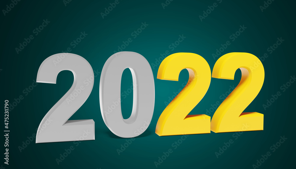 Happy New Year Background. Start to 2022. 3D illustration Happy New Year Background. Start to 2022. 3D illustration