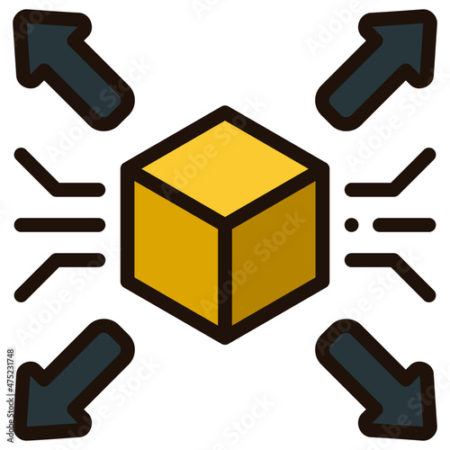 decentralized blue line icon