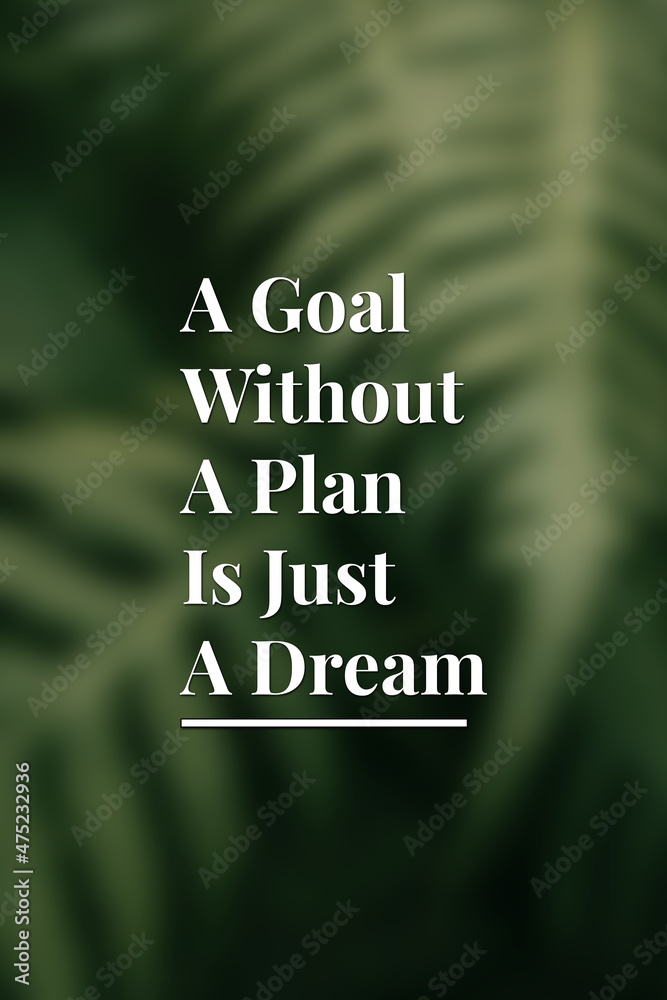 Motivation Quotes on Blurry Background - A Goal Without a plan is just ...