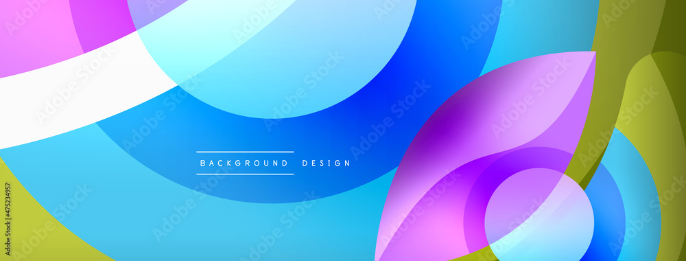 Creative geometric wallpaper. Minimal abstract background. Circle wave and round shapes composition vector illustration for wallpaper banner background or landing page