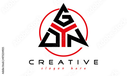emblem badge with wings DGN letter logo design vector, business logo, icon shape logo, stylish logo template
