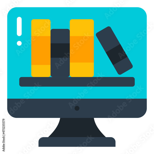 digital library flat icon