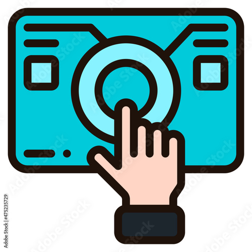 interactive filled outline icon