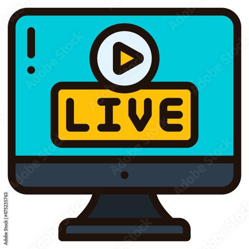 streaming filled outline icon