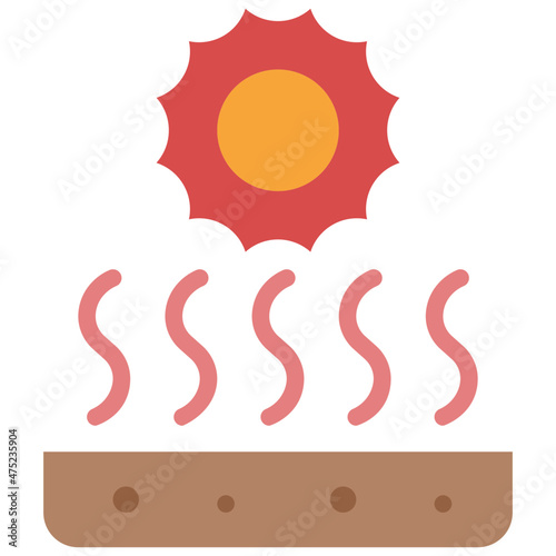heat wave flat icon
