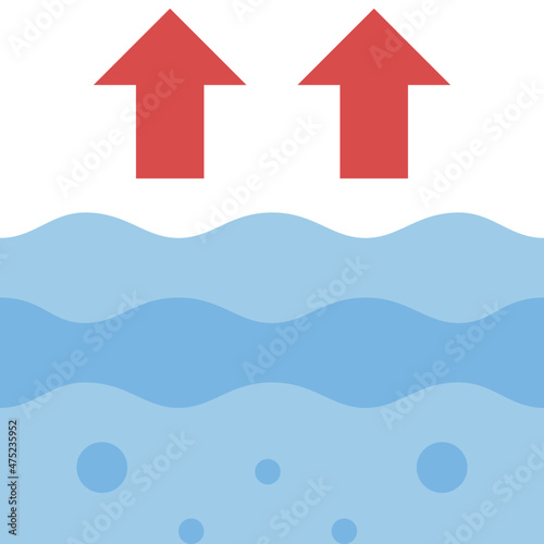 sea level flat icon