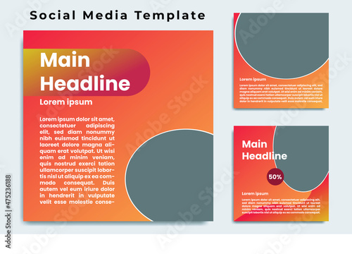 Social media templates with attractive and elegant color variations are suitable for promoting a product or service or others SD17