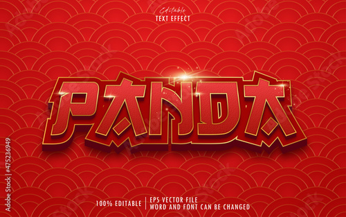 panda red text effect premium