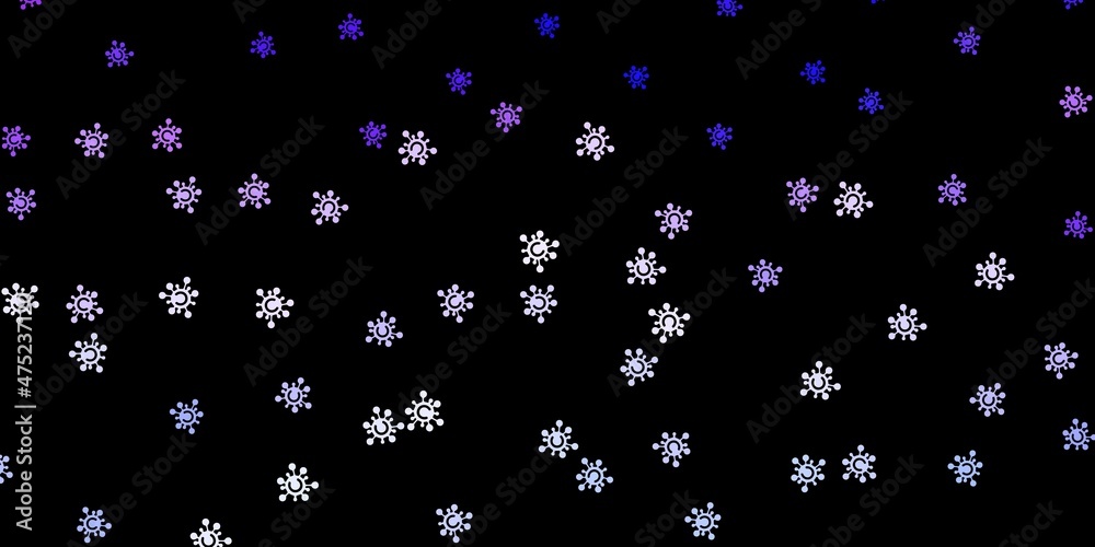 Dark purple vector texture with disease symbols. Dark purple vector texture with disease symbols.