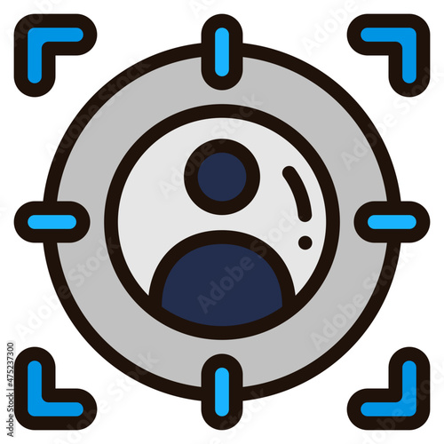 targeted marketing filled outline icon