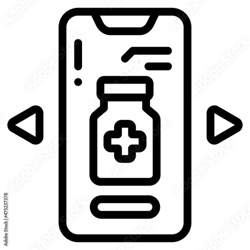 online pharmacy outline icon